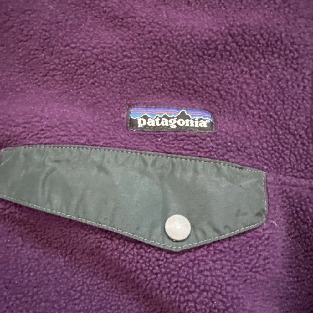 Vintage Patagonia Synchilla Snap-T Purple Green Fleece Pullover Men's S